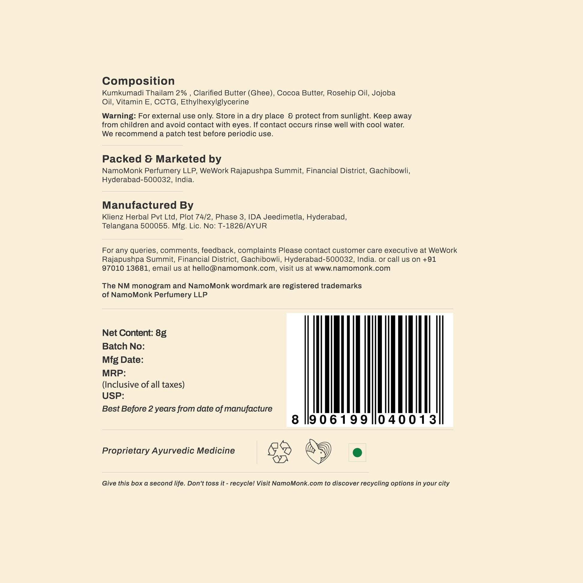 Kumkumadi Alluring Lip Balm